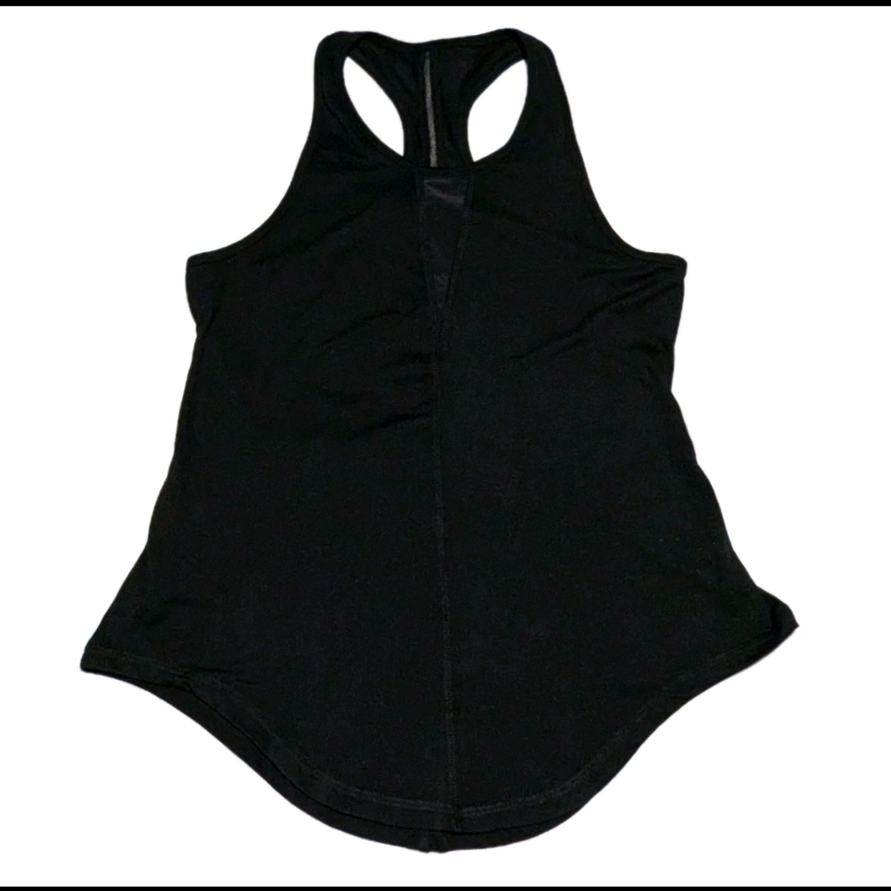 Zyia Active Tank Top Womens Sz L Black Effortless Mesh Racerback Pullover Shirt